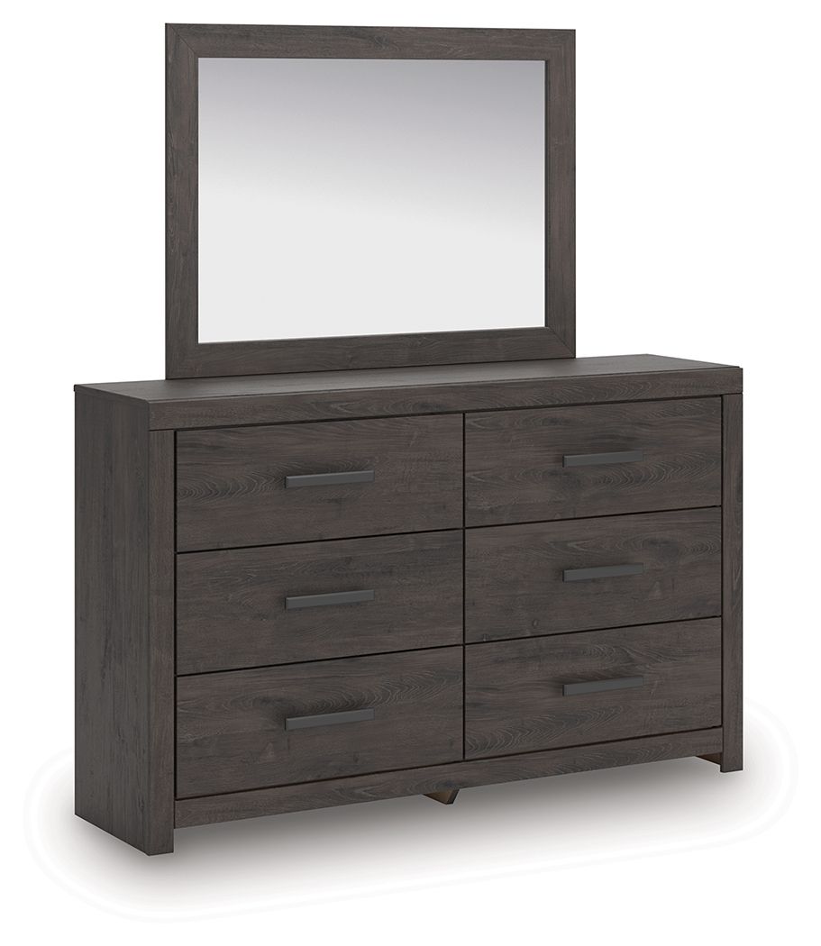 Prendonea - Dresser and Mirror - Charcoal