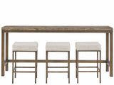 Montclair - Brindle Console With 3 Stools - Light Brown / Beige