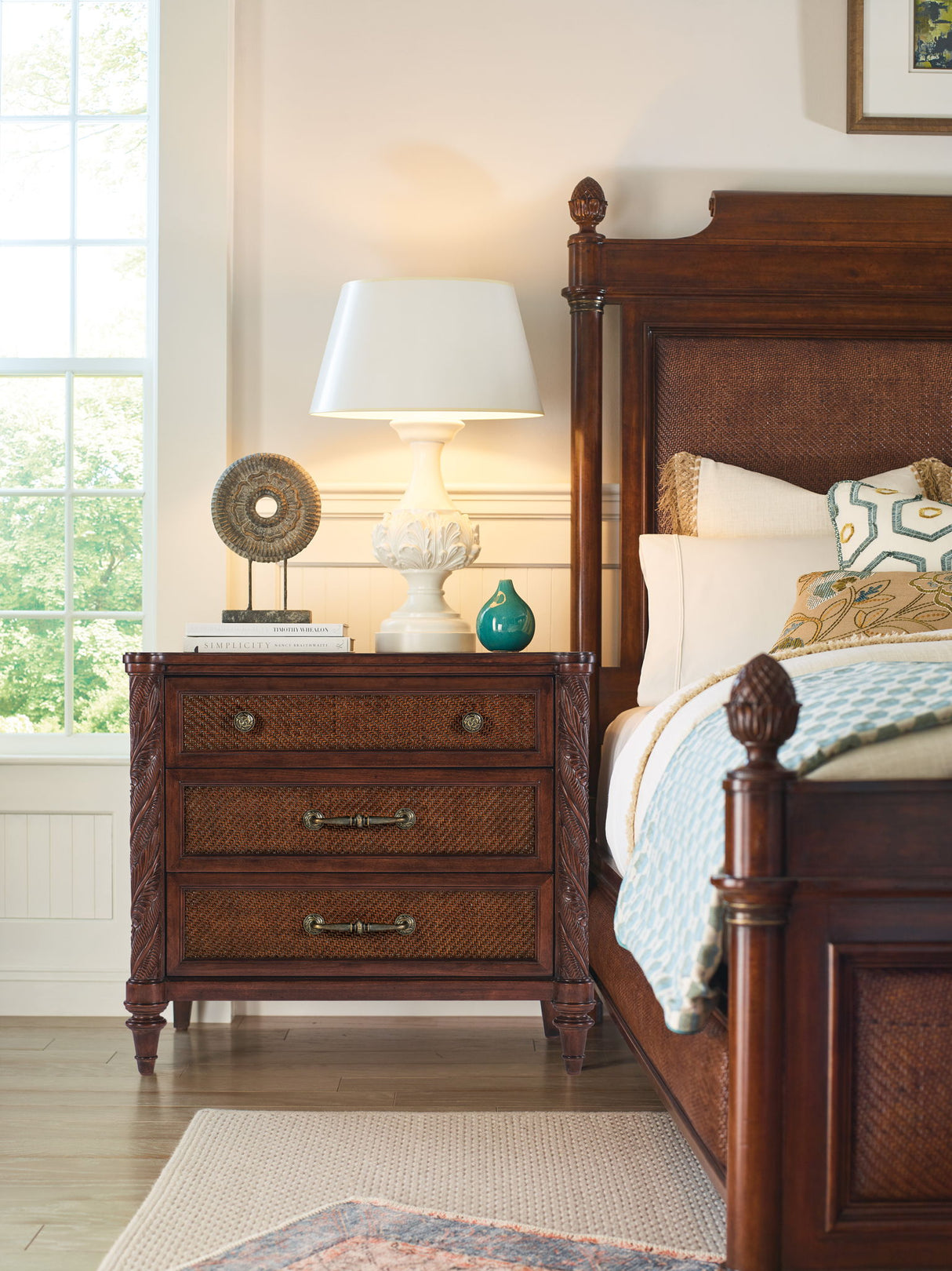 Charleston - Three-Drawer Traditional Nightstand - Dark Brown