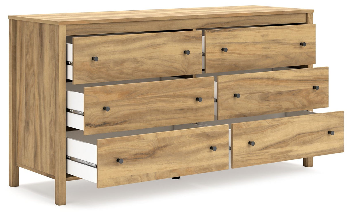 Bermacy - Six Drawer Dresser - Light Brown