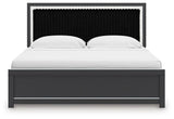 Zuraleus - Upholstered Panel Platform Bed With Roll Slats