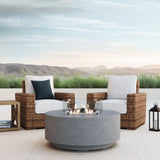 Havana - Club Chair, With Self Welt - Canvas Flax / Dark Brown