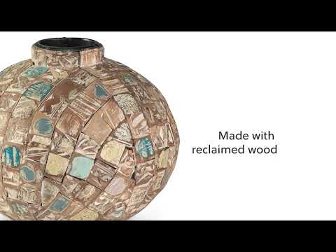 Meltland - Natural / Black - Vase - Round