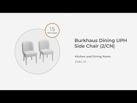 Burkhaus - Dining UPH Side Chair (Set of 2) - Beige / Dark Brown