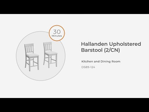 Hallanden - Black / Gray - Upholstered Barstool (Set of 2)