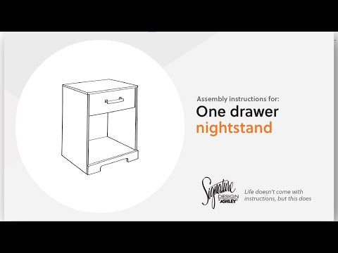 Shawburn - One Drawer Night Stand - Open Cubby - White / Black / Gray