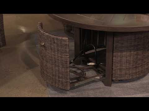 Chatham Railroad  - Medium Brown - Round Fire Pit Table