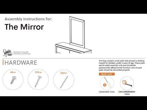 Bostwick Shoals - Bedroom Mirror - White