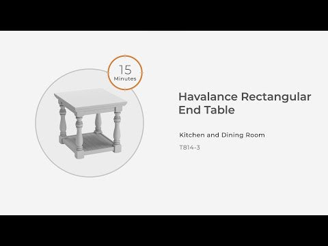 Havalance - Rectangular End Table - Gray / White