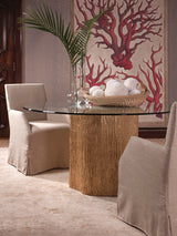 Signature Designs - Trunk Segment Round Dining Table With Glass Top