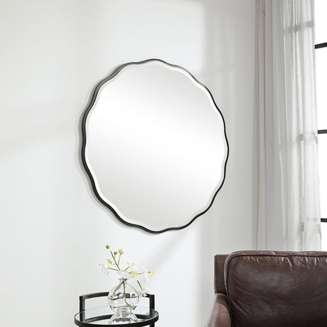 Aneta - Round Mirror - Black