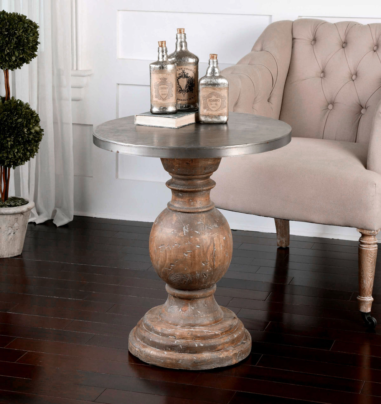 Blythe - Wooden Sidetable - Gray, Dark