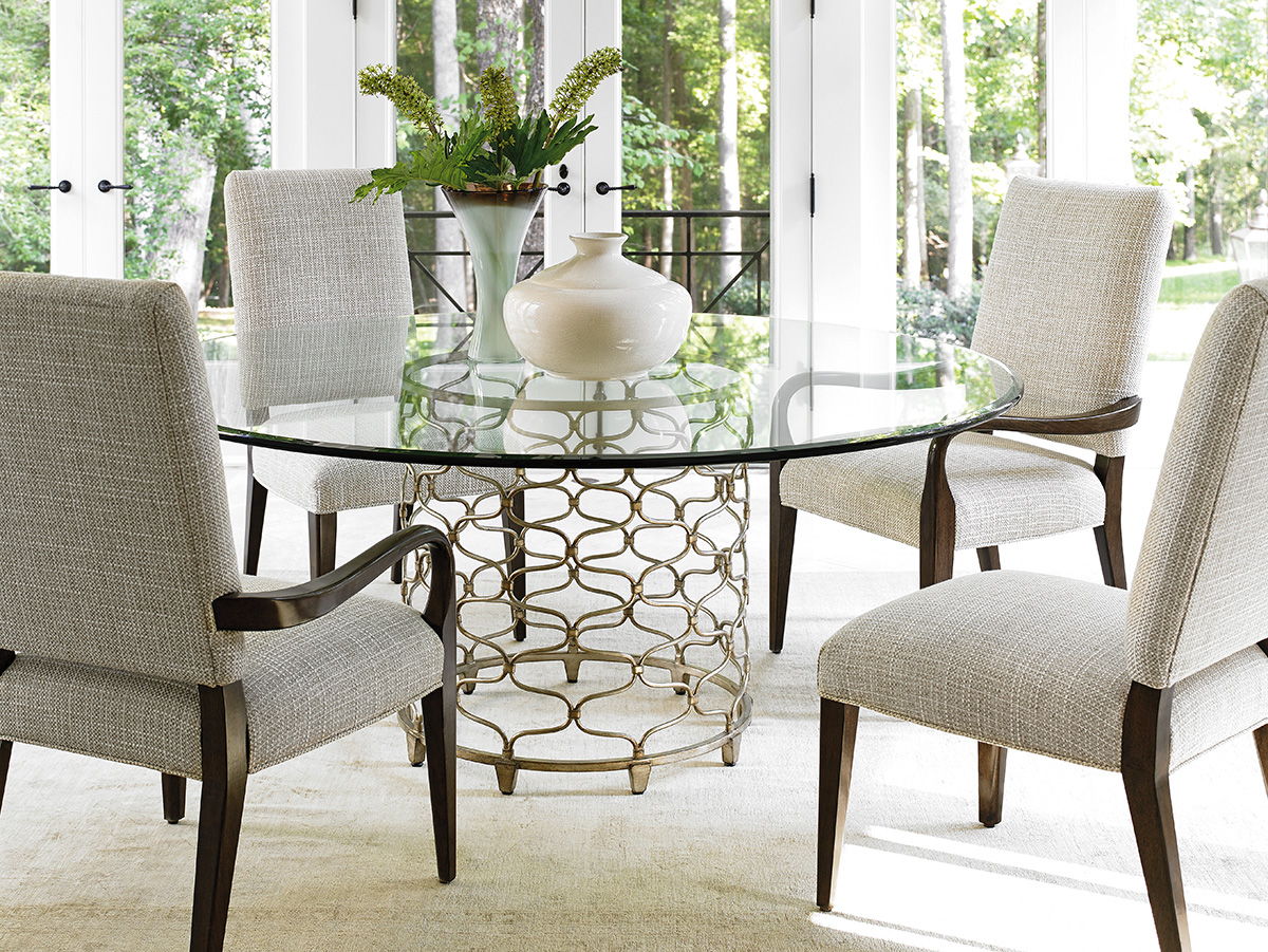 Laurel Canyon - Bollinger Round Dining Table With Glass Top