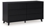 Danziar - Six Drawer Dresser - Black