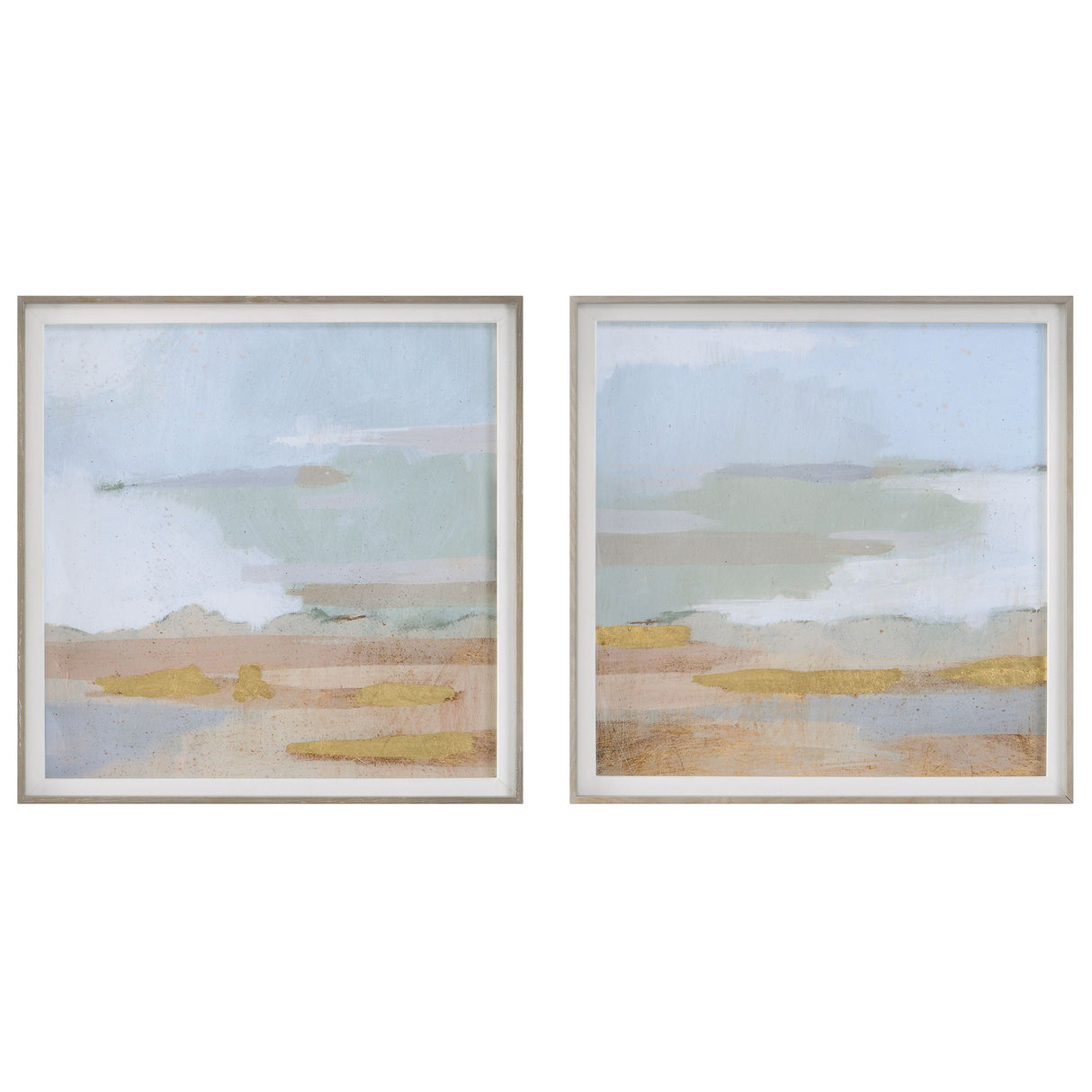 Abstract Coastline - Framed Prints (Set of 2)