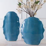 Ruffled Feathers - Blue Vases (Set of 2)