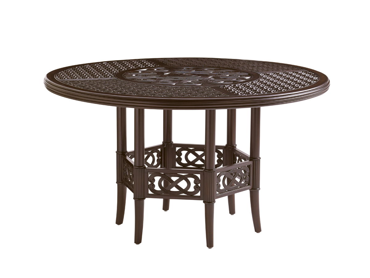 Royal Kahala Black Sands - Dining Table W/Cast Top - Dark Brown