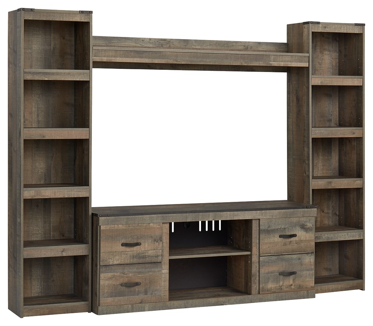 Trinell - Brown - 4-Piece Entertainment Center With 60" TV Stand W/Fireplace Option