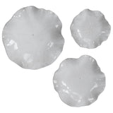 Abella - Ceramic Wall Decor, Set Of 3 - White