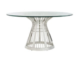 Ariana - Riviera Stainless Dining Table With Glass Top
