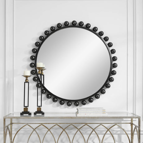 Cyra - Round Mirror - Black
