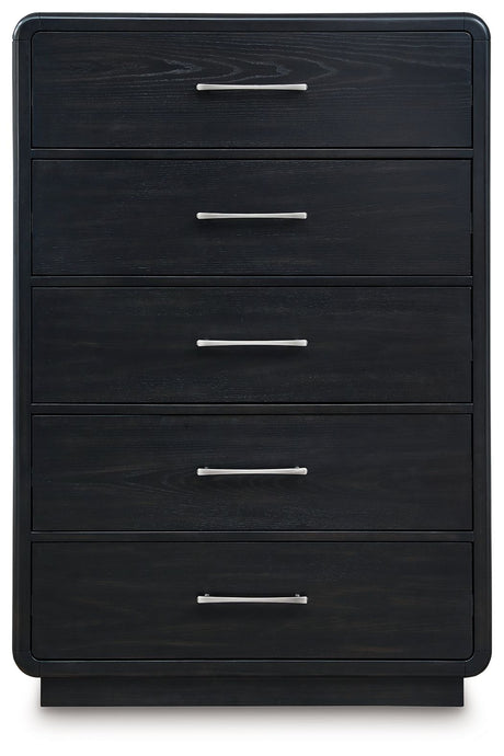 Rowanbeck - Black - Five Drawer Chest