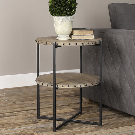 Kamau - Round Accent Table - Light Brown