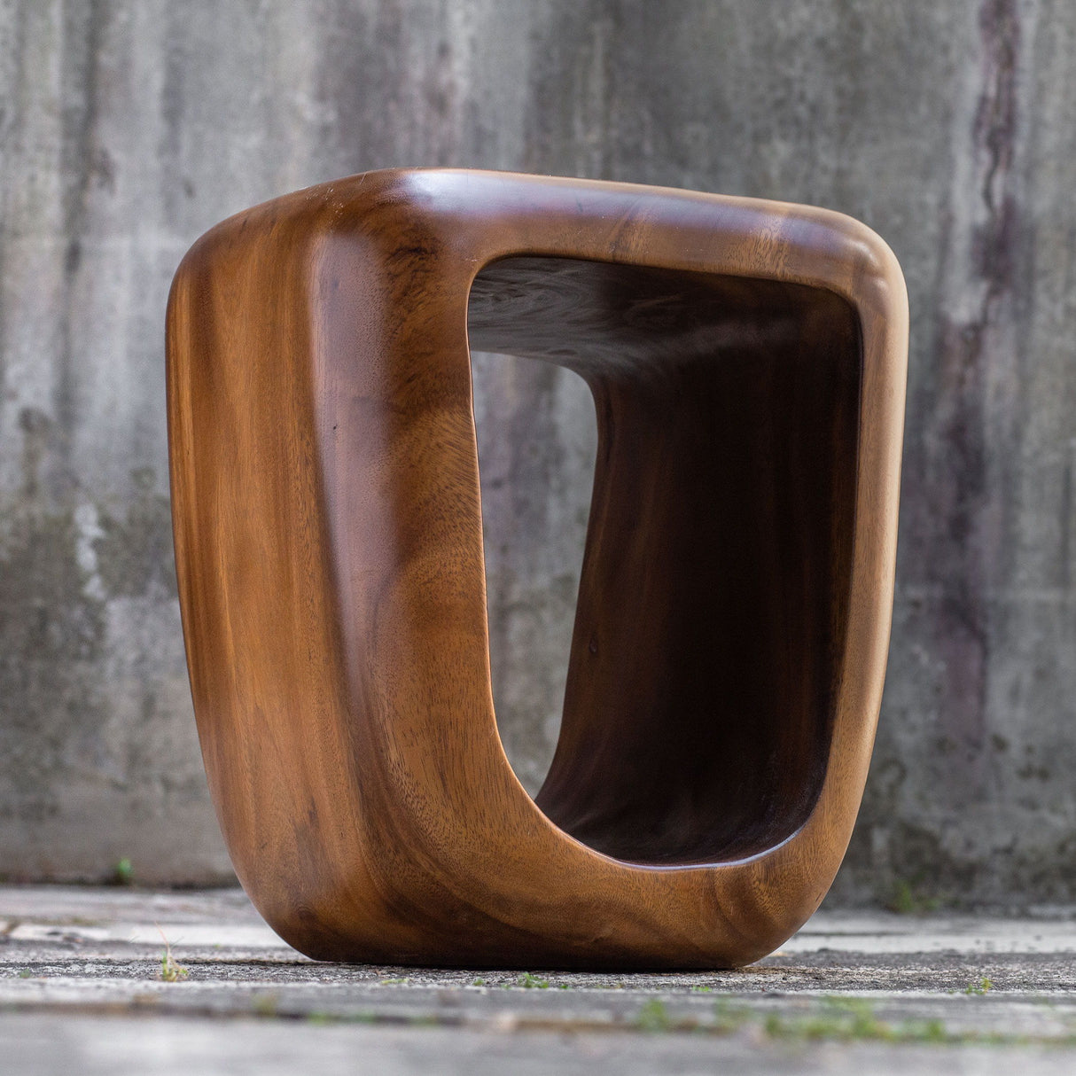 Loophole - Wooden Accent Stool - Light Brown