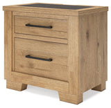 Galliden - Light Brown - Two Drawer Night Stand