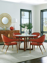Palm Desert - Arcadia Marble Top Breakfast Table - Dark Brown