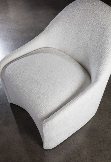 Signature Designs - Carly Dining Chair With Casters - White