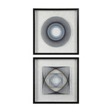 String Duet - Geometric Art, Set Of 2 - Black