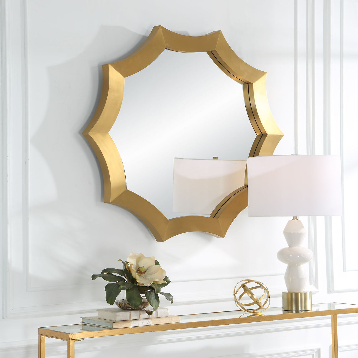 Flare - Brushed Brass Round Mirror