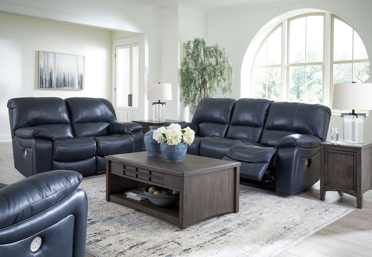 Leesworth - 3 Pc. - Power Reclining Sofa, Power Reclining Loveseat, Power Rocker Recliner - Ocean