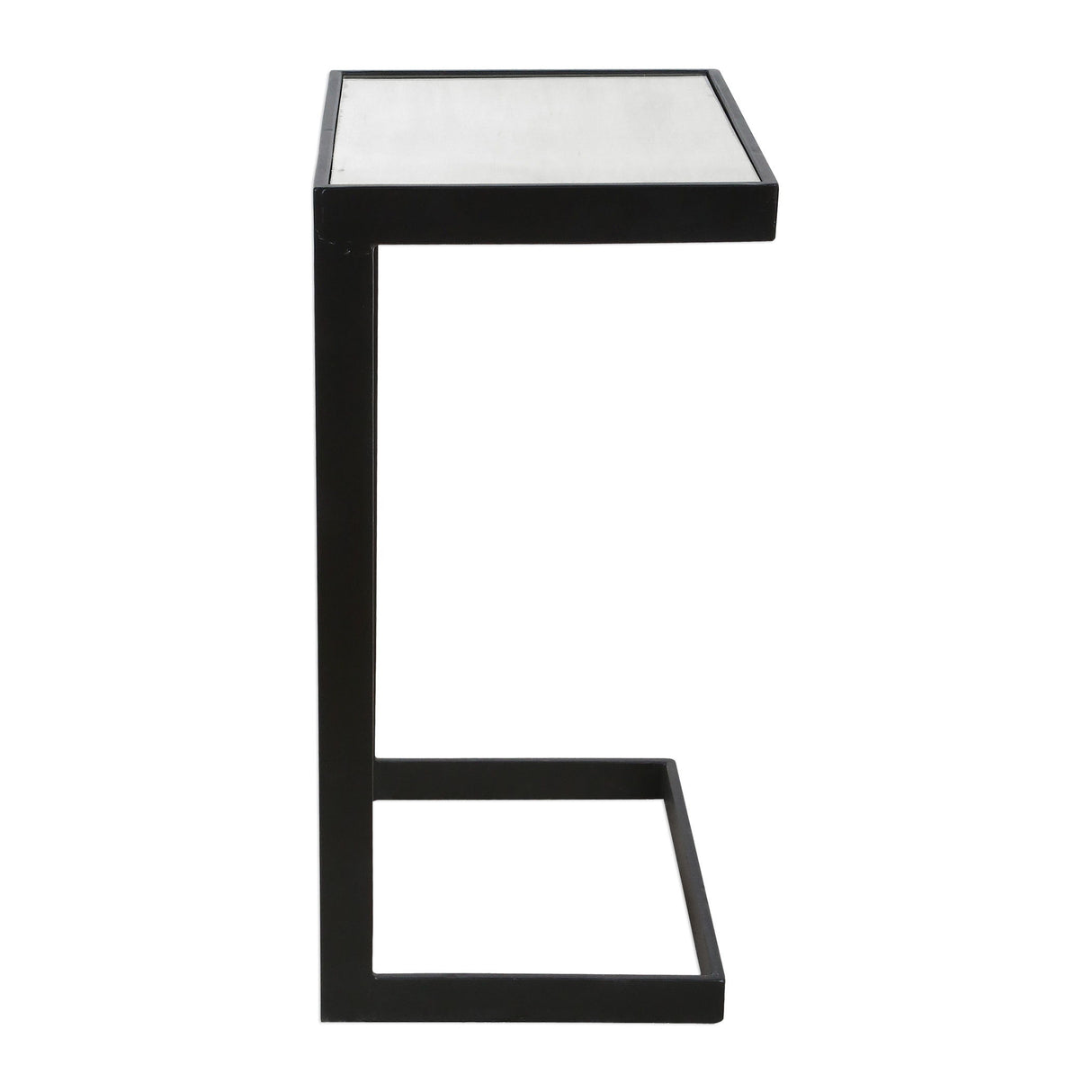 Windell - Cantilever Accent Table - Black & Pearl Silver