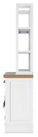 Ashbryn - White / Natural - Dining Server And Hutch