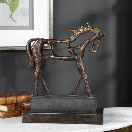 Titan Horse - Sculpture - Brown, Dark