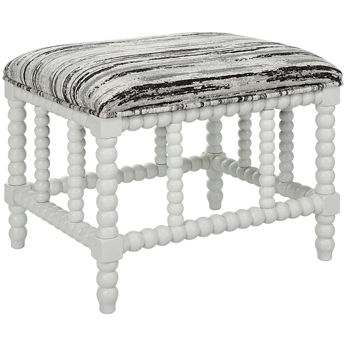Seminoe - Uupholstered Small Bench - White & Gray, Dark
