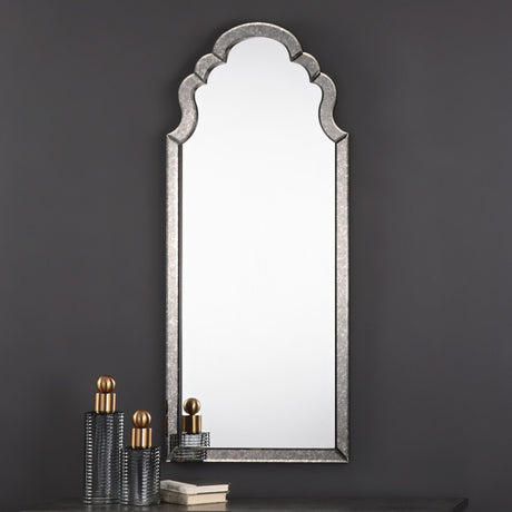 Lunel - Arched Mirror - Pearl Silver