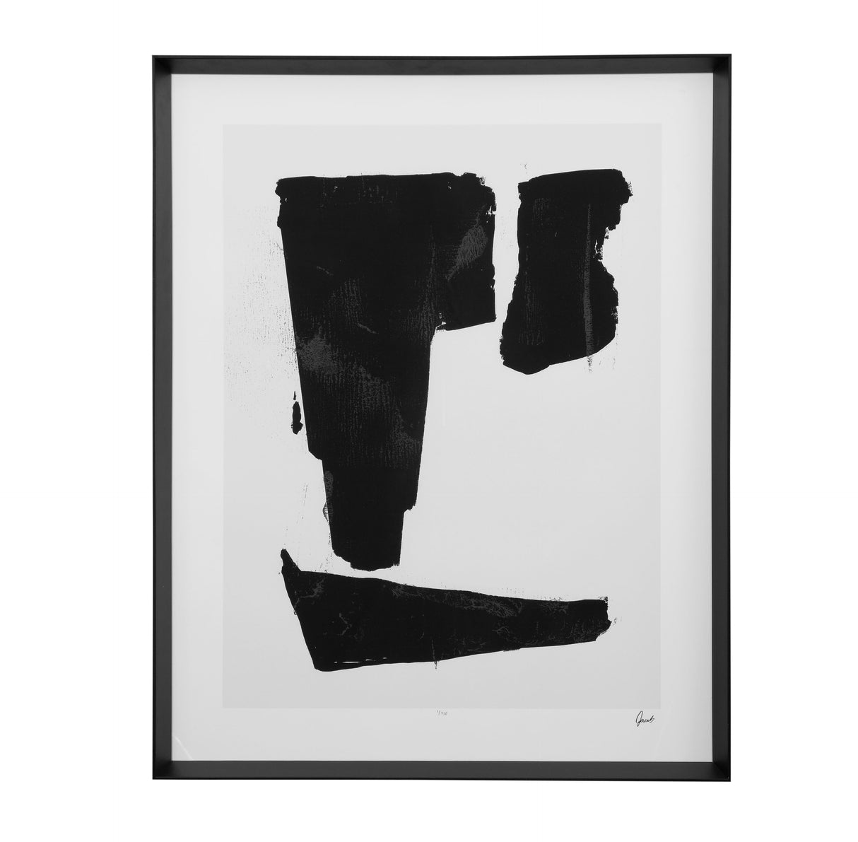 Triple Block Print I - Framed Art - Black