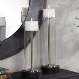 Charvi - Glass Candleholders, Set Of 2 - White