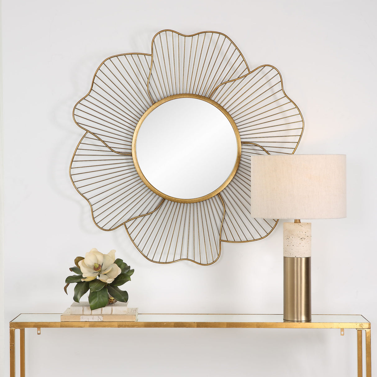 Blossom - Gold Floral Mirror