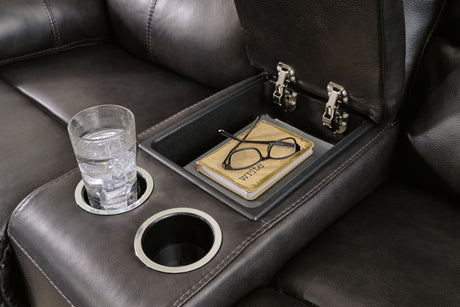 Mountainous - Power Reclining Loveseat With Console /Adj Headrest - Eclipse