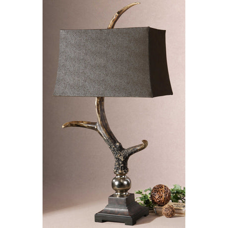Stag Horn - Dark Shade Table Lamp - Brown, Dark