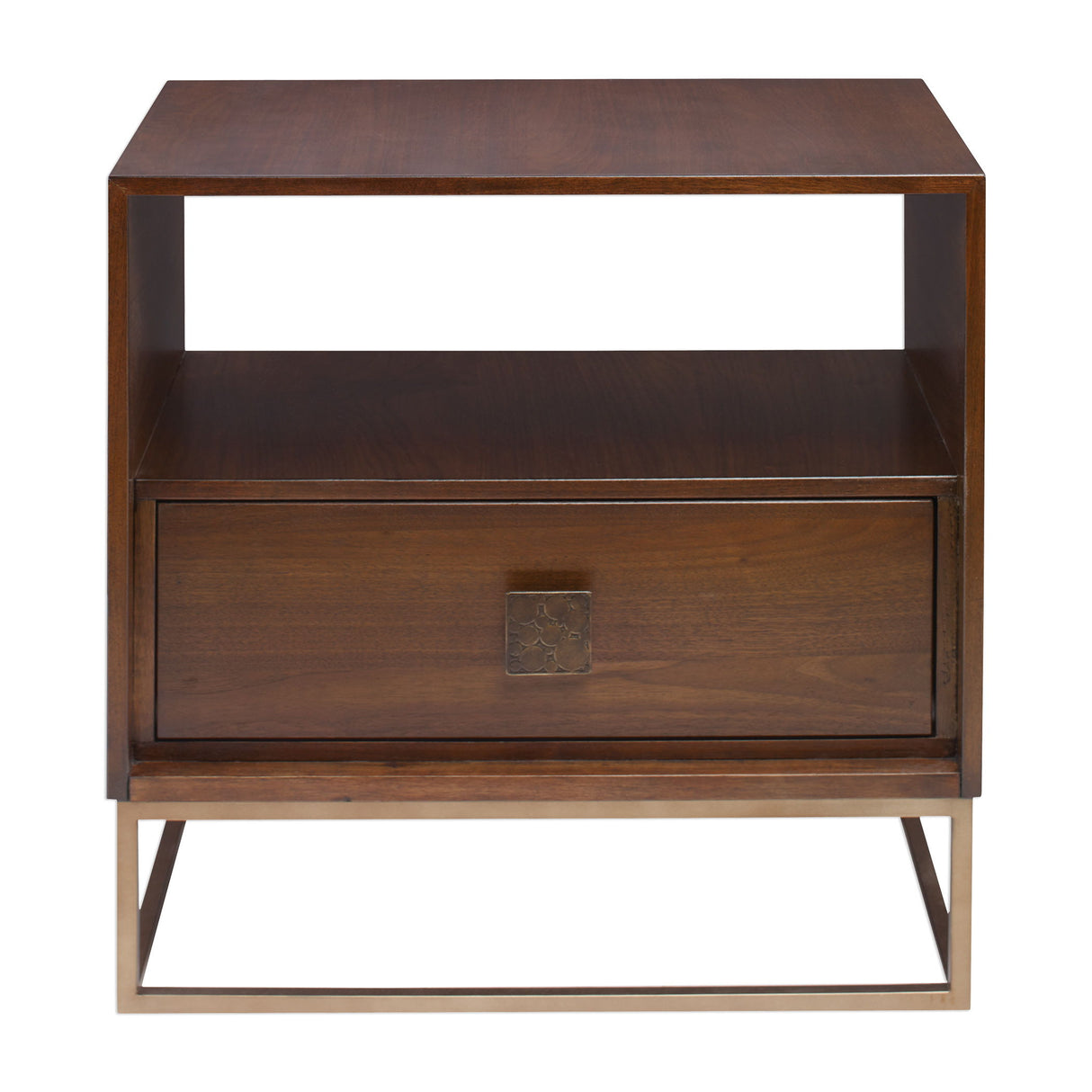 Bexley - Walnut Side Table - Brown, Dark