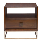Bexley - Walnut Side Table - Brown, Dark