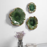 Abella - Ceramic Wall Decor, Set Of 3 - Green