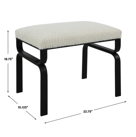 Diverge - White Shearling Small Bench