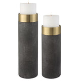 Wessex - Gray Candleholders (Set of 2)