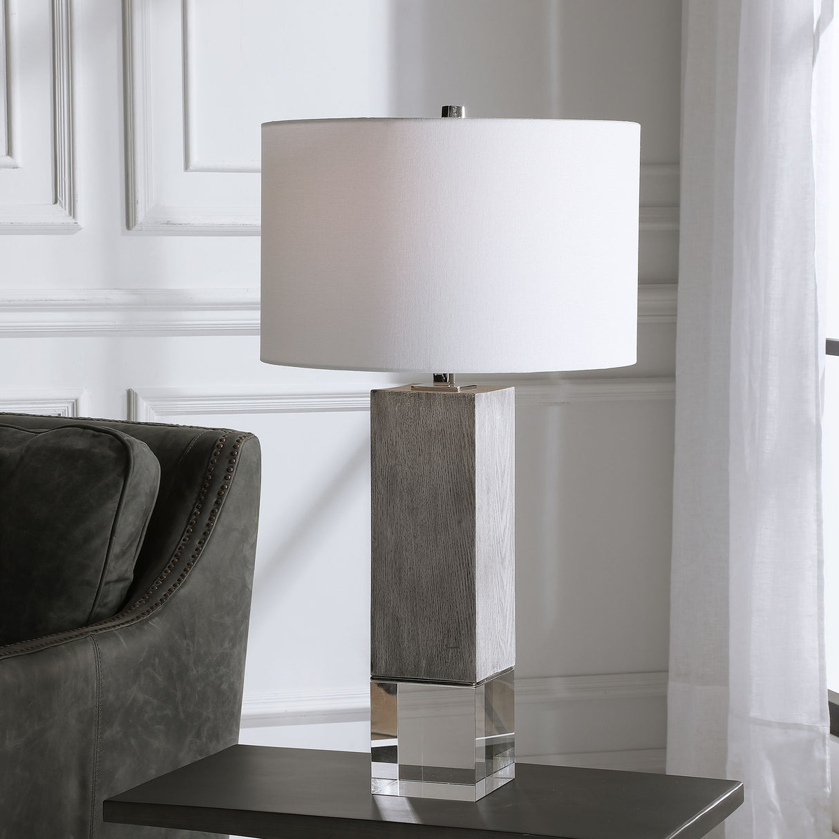 Cordata - Modern Lodge Table Lamp - Pearl Silver